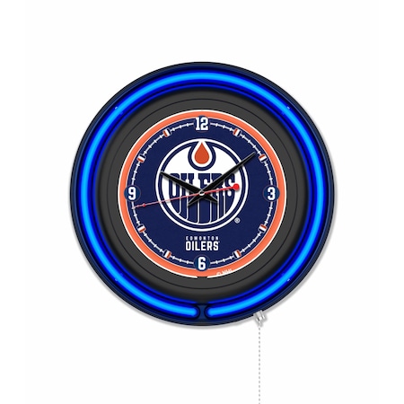 Holland Bar Stool Edmonton Oilers 15 Double Neon Wall Clock Clk15BK
