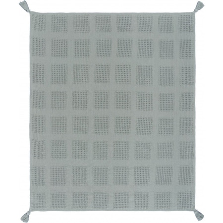 Homeroots 50" X 60" Green Woven Cotton Throw Blanket with Tassels 516503