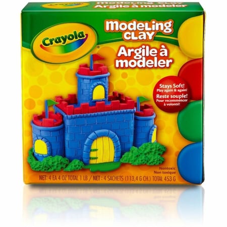 Crayola Modeling Clay, Non-Drying, 1 oz, 4PK 57-0300