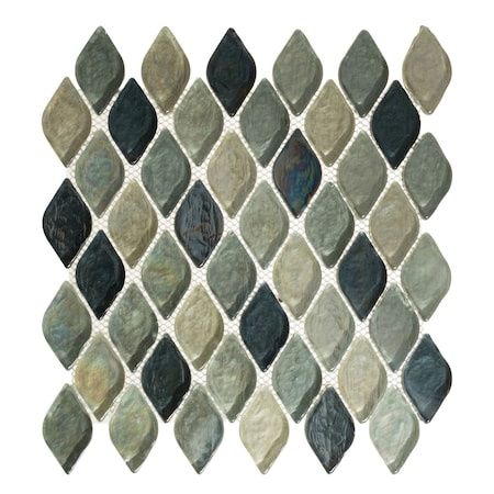 Andova Tiles ANDOVA TILES Plume 2.25" x 1.25" Glass Novelty Mosaic Wall Tile ANDPLU515