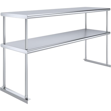 Amgood 18 in. x 60 in.  Stainless Steel Double Deck Over Shelf AMG DOS-1860