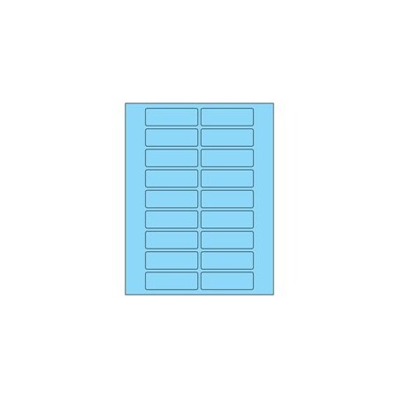 Bubblefast 3 x 1'' Fluorescent Pastel Blue Rectangle Laser Labels-20 Labels per Sheet BFLL174BE
