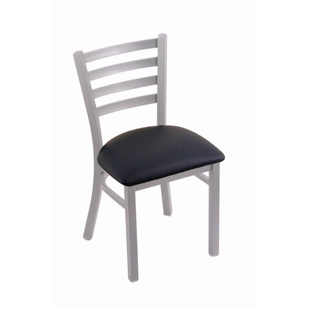 Holland Bar Stool Co 400 Jackie 18" Chair with Anodized Nickel Finish and Black Vinyl Seat 40018ANBlkVinyl