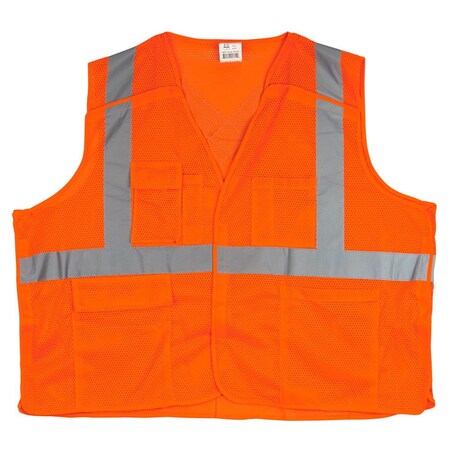 J. J. Keller & Associates 5-Point Breakaway Safety Vest, Hook & Loop, Type R Class 2, Orange, L/XL, SAFEGEAR 58042