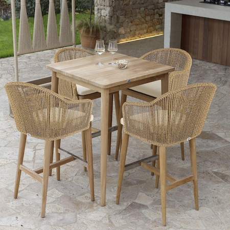 Skyline Design Calixto Square Teak Pub Table 24110-TEAK