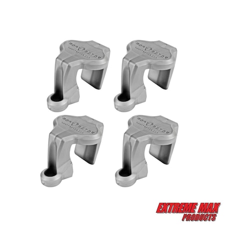 Extreme Max 3005.5002 BoatTector Pontoon Rail Fender Hanger/Adjuster - Gray, Pack of 4 3005.5002
