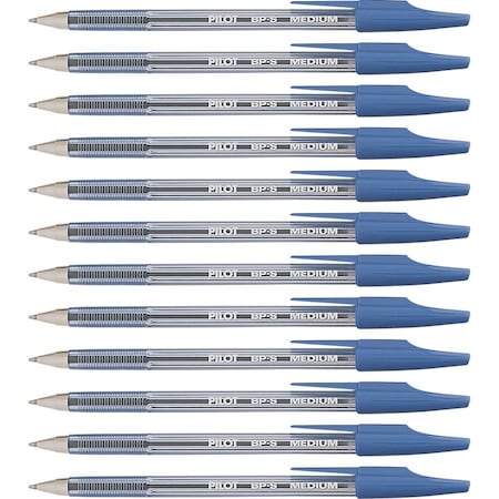 Pilot BETTER STICK BALLPOINT PEN, MEDIUM 1MM, BLUE INK, TRANSLUCENT BLUE BARREL, DOZEN 36711