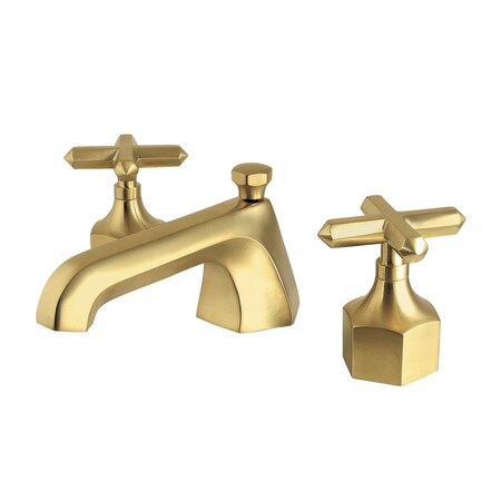 Kingston Brass Widespread Bathroom Faucet with Brass Pop-Up, Brushed Brass KZ4467CHX