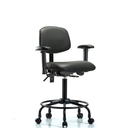 Blue Ridge Ergonomics Vinyl Chair, Vinyl, Adjustable Arms BR-VMBCH-RT-T1-A1-RC-8823