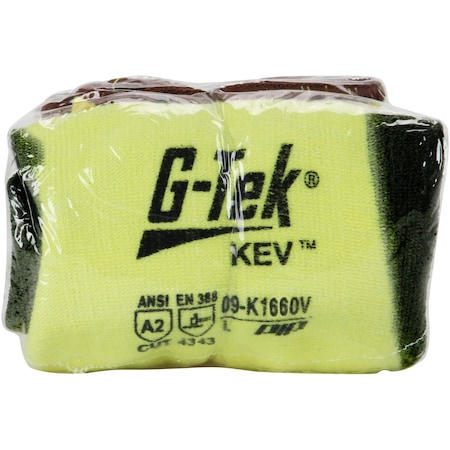 G-Tek Seamless Knit A2 Kevlar Glove w/Double-Dip Nitrile Coated MicroSurface Grip on Palm&Fingers, Vend-Re 4209