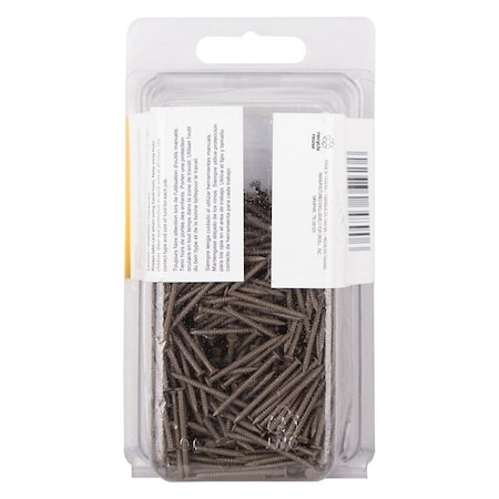 Prosource Panel Nail, 16D, 1 in L, Steel, Painted, Flat Head, Ring Shank, Dark Oak NTP-174-PS