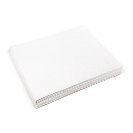 Stardust Spill Products Sorbent Pad, 26.4 gal, 16 in x 18 in, Oil, White, 100 PK 1SDWPB