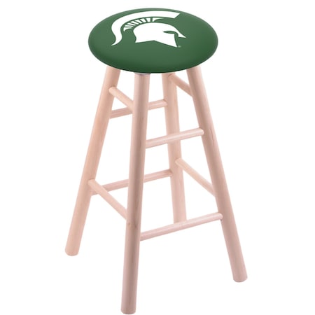 Holland Bar Stool Co Maple Counter Stool, Natural Finish, Michigan State Seat RC24MSNat