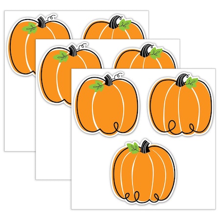 Creative Teaching Press Core Decor, Doodle Pumpkin, 6'', Designer Cut-Outs, 36-Piece Set, 3PK 10590