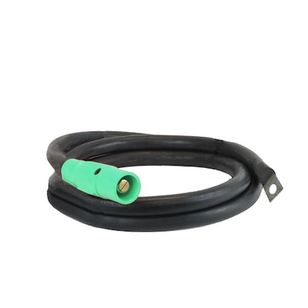 Power Assemblies Type W Pigtail 400A 4/0 AWG Series 16 Male Camlock to Lug 10 ft, Green 40TW16010MLG