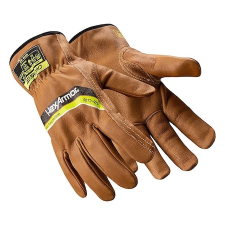 Hexarmor Safety Gloves, Brown Cuff, PR 5073-S (7)