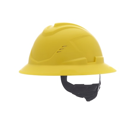 Msa Safety V-Gard C1 Full Brim, Vented, Fas-Trac III, Type 1, Class C, Yellow 10215832