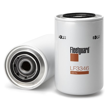 Fleetguard Oil Filter, 8.9375 in L, Spin-On LF3346