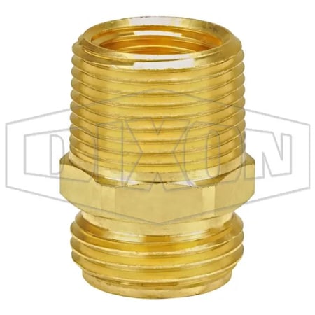 Dixon Garden Hose Adapter, 3/4-11-1/2 x 3/4-14 x 1/2 in, Male Garden Hose Thread x MNPT x FNPT, 34 to 195Deg 5141212CLF