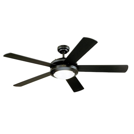 Brightbomb 52 in. Matte Black Frosted Glass Indoor Ceiling Fan with Reversible Blades Black & Black Marble BR2690149