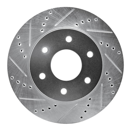 Dynamic Friction Co DFC Brake Rotor - Drilled and Slotted - Silver 631-67091L