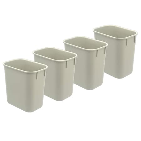 Acrimet Wastebasket, Deskside Bin, 3.25 Gallon/13 Quart/ 12 Liter (Plastic) (Gray Color), 4PK 576.1