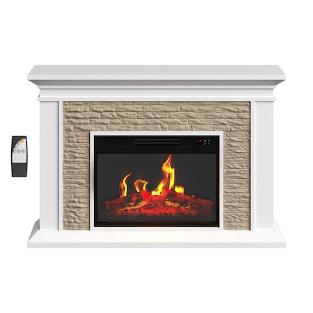 Northwest Electric Fireplace with Mantel Freestanding Heater with Remote Control Adjustable LED Flames 80-FPWF-M1