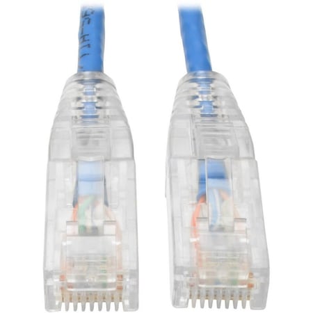 Eaton Tripp Lite Series Cat6 Gigabit Snagless Slim UTP Ethernet Cable RJ45 M/M, PoE, Blue, 10 ft. N201-S10-BL
