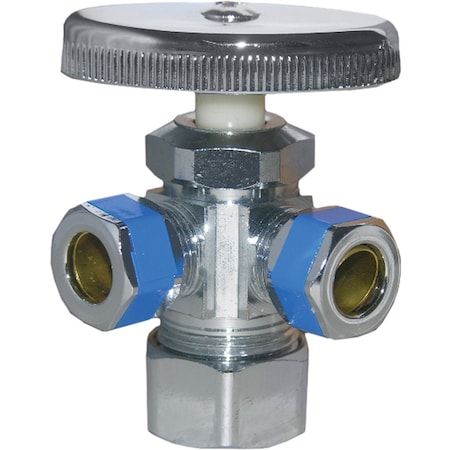 Westlake Pipe & Fittings 5/8'' C Inletx3/8'' C Outletx3/8'' C Outlet Multi Turn Style Angle Valve 6/1/7355