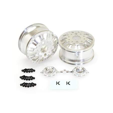Caracteristicas Atractivas KG1 KD004 Duel Front Dually Wheel, Silver Anodized - 2 Piece CA3525538