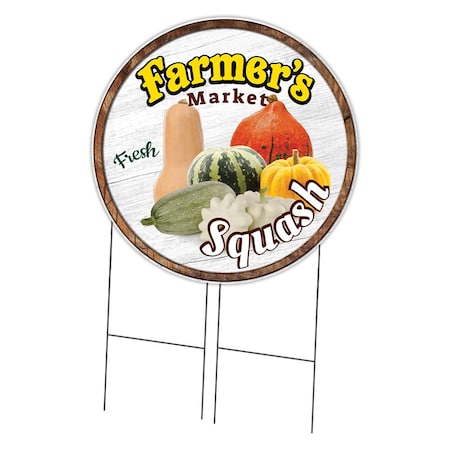 Signmission Farmers Market Squash Double Sided Corrugated Plastic Circle Yard Sign, C-36-CIR-DS-WS-Squash C-36-CIR-DS-WS-Squash