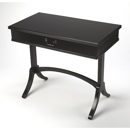 Homeroots Acacia And Pinewood Black Writing Desk 389435