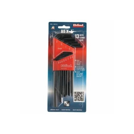 Eklind Hex-L Key Set, 13 per Holder, Hex Tip, Inch, Long Arm 269-10213