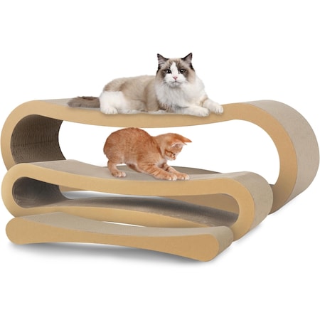 Simple Deluxe FluffyDream 3 in 1 Cat Scratcher Cardboard, Cat Scratching Board Furniture Protector, Cat Scratchin GLN1PTSCRAPAD3IN1XL