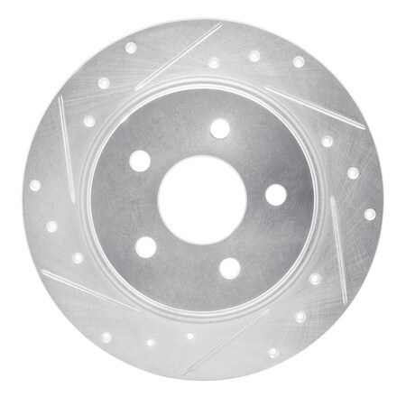 Dynamic Friction Co DFC Brake Rotor - Drilled and Slotted - Silver 631-80077R