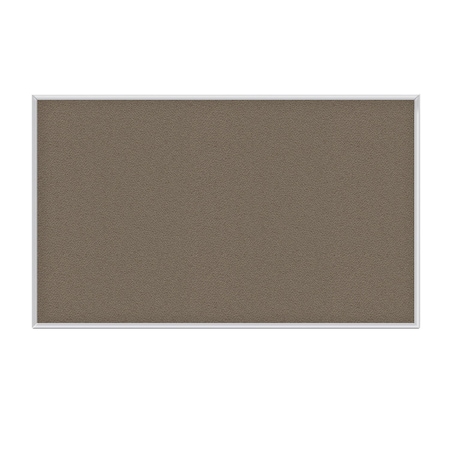 Ghent Fabric Bulletin Board, Satin Aluminum Frame, 4’H x 5’W, Taupe AT45F96