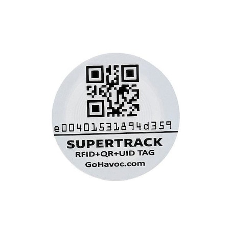 Supertrack RFID + QR Code Asset Tag, PK50 TTH-30WI-MET-50PK