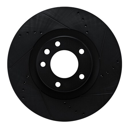Dynamic Friction Co DFC Brake Rotor - Drilled and Slotted - Black 633-74057D