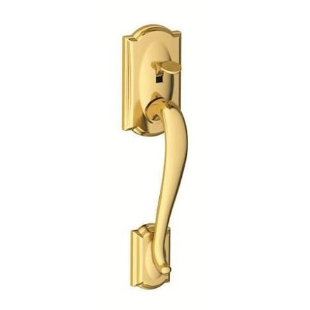 Schlage Residential Left Hand Camelot with Accent Lever Bottom Half Handleset with 16080 Latch and 10063 Strike FE285CAM505ACCLH