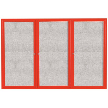 Aarco Outdoor Enclosed Bulletin Board w/ Al Frame, Powder Coated Red, 48''Hx72''W ODCC4872-3RR