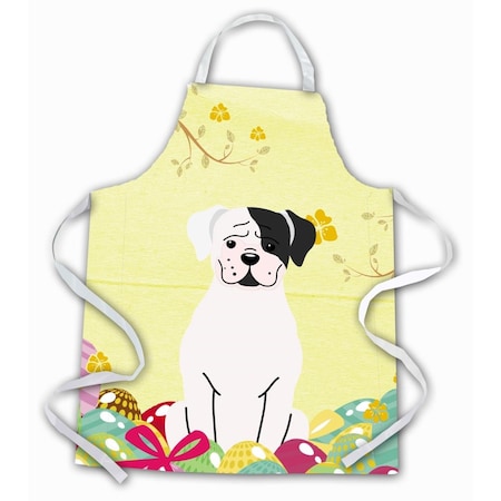Carolines Treasures Easter Eggs White Boxer Cooper Apron BB6114APRON
