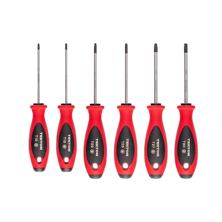 Tekton Torx Screwdriver Set, 4 IN Shanks, 6-Piece, T10-T30 DWT90001