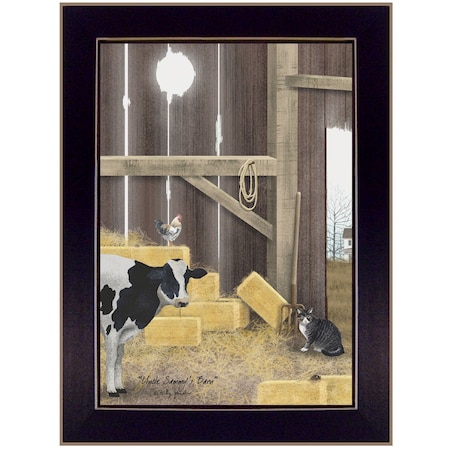Homeroots Uncle Sammys Barn Black Framed Print Wall Art 404548