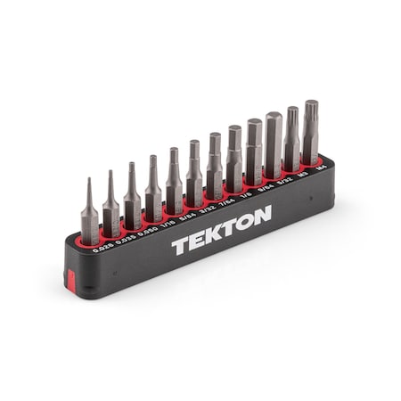 Tekton 4 mm Hex/Triple Square Bit Set with Rail, 12-Piece, 0.028-5/32 in., M3-M4 DZZ92004