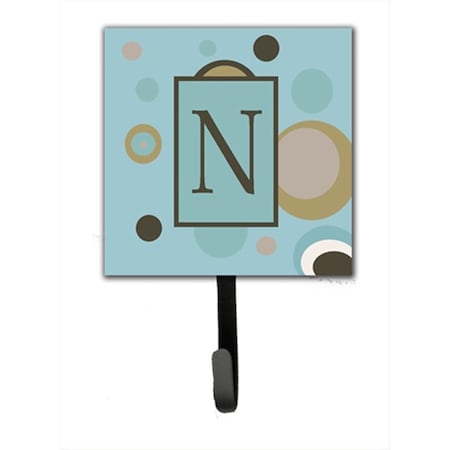 Carolines Treasures Letter N Initial Monogram - Blue Dots Leash Holder Or Key Hook CJ1013-NSH4