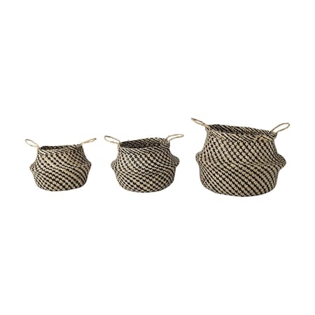 Homeroots 20" Brown Water Hyacinth Basket 609421