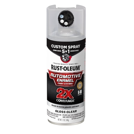 Rust-Oleum Automotive Enamel Spray, Solvent, Clear 394895