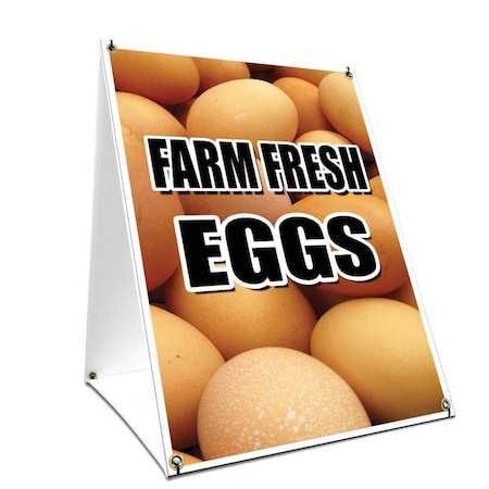 Signmission Farm Fresh Eggs, 36 Inch x 24 Inch A-frame Yard Sign, Plastic Sign SBC-2436-Farm Fresh Eggs