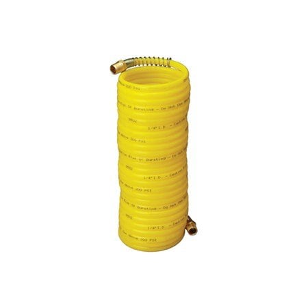 Tru-Flate TOOL 14 Inch Diameter 25 Foot Length 200 PSI Working Pressure 14 Inch Male NPT Recoil Yellow 4-25E-RET