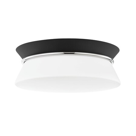 Mitzi Cath 2 Light Flush Mount 24 In. Polished Nickel/Black H425502-PN/BK
